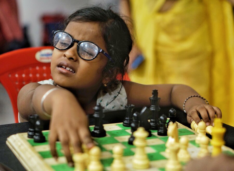 Sagnik Halder secured first place in the hearing impairment category, with Ankit Ganguly taking second and SK Reazur Rahman finishing third after five rounds. In the visually impaired category, Sougata Chowdhury came first, Ganesh Kisku second and Megha Chakraborty came third after a long day of competitive chess action at the Kolkata Centre for Creativity
