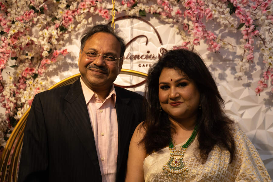 Sayantani Banerjee with her husband Abhijit Banerjee