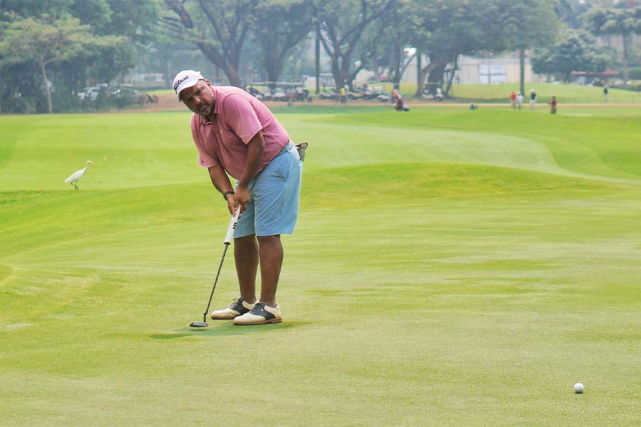 Gaurav Ghosh, captain of RCGC since 2023, in action on the RCGC golf course