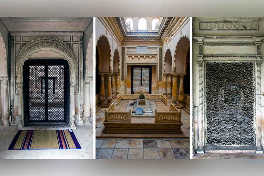 Decorative marble screens (jalli) and tombs of the Paigah complex