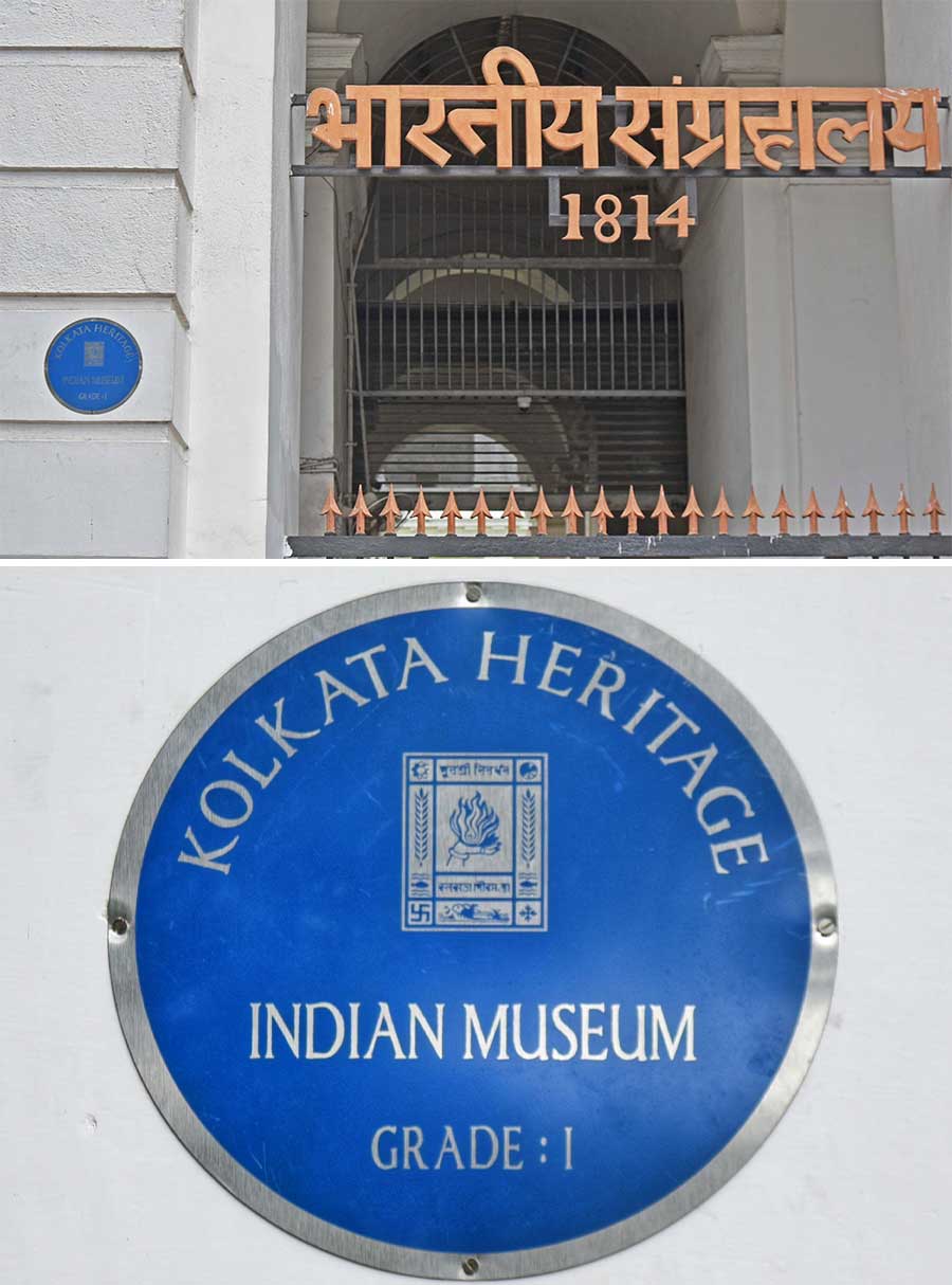 The Indian Museum received the Heritage Blue Plaque, a recognition of heritage status by the Kolkata Municipal Corporation, on Friday evening  