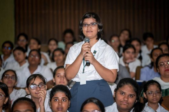 The interactive session saw students raising pertinent questions further enriching their understanding of the speakers' journeys.