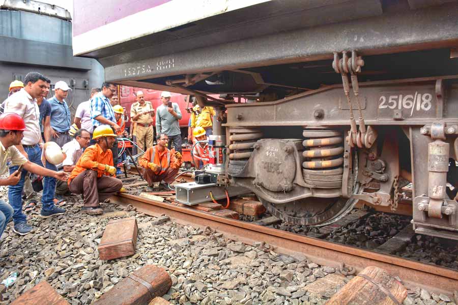 An empty local train derailed at Liluah station in Howrah district on Tuesday morning, disrupting train movement. The incident occurred around 7am when the train was being diverted from the down main line to the reversible line  