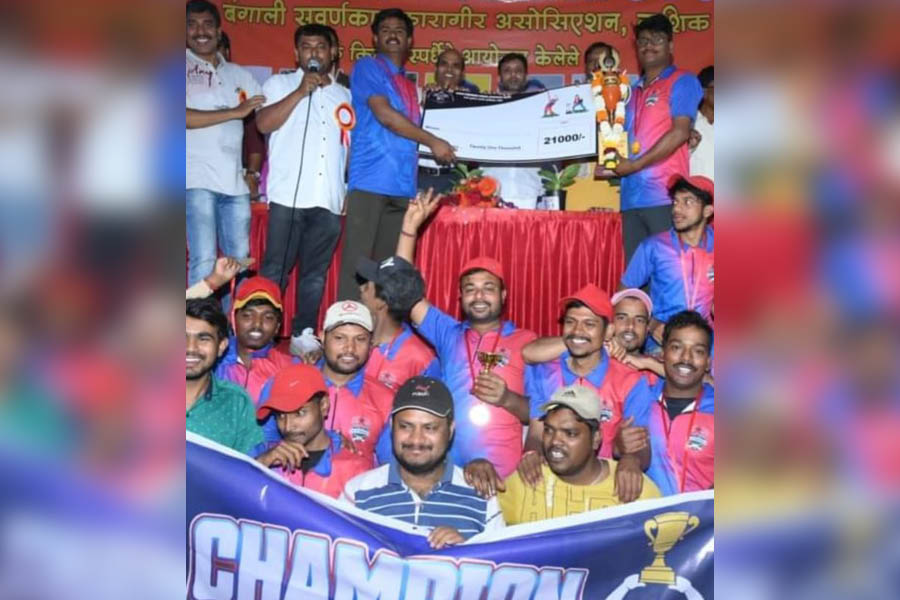 The boys from Bengal at an event organised by the Bangali Suvarnakar Karigar Association, Nashik