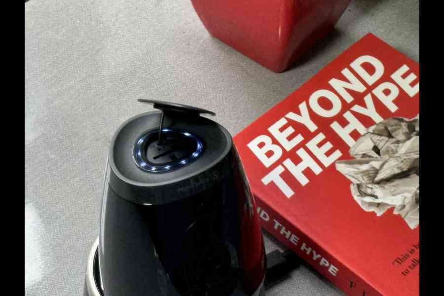 There is a light indicator on the top to inform the user about the status of the security camera and there is space for a micro SD card