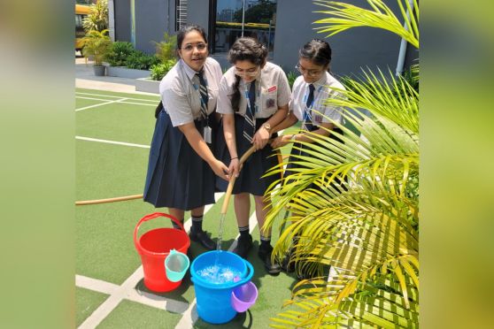 The students of Narayana School participated in this initiative by dispersing seed bombs on any barren or neglected land they encountered. 