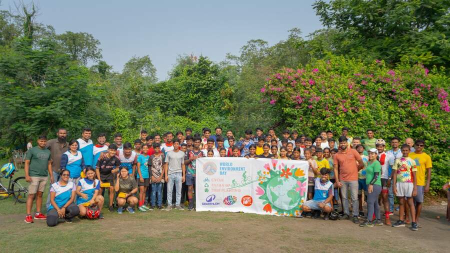 Decathlon East India head Bruno Araujo and Christophe Plais from Terra Indica also joined the tree planting ceremony and congratulated all the participants for their efforts and commended them to keep focussed on the environment