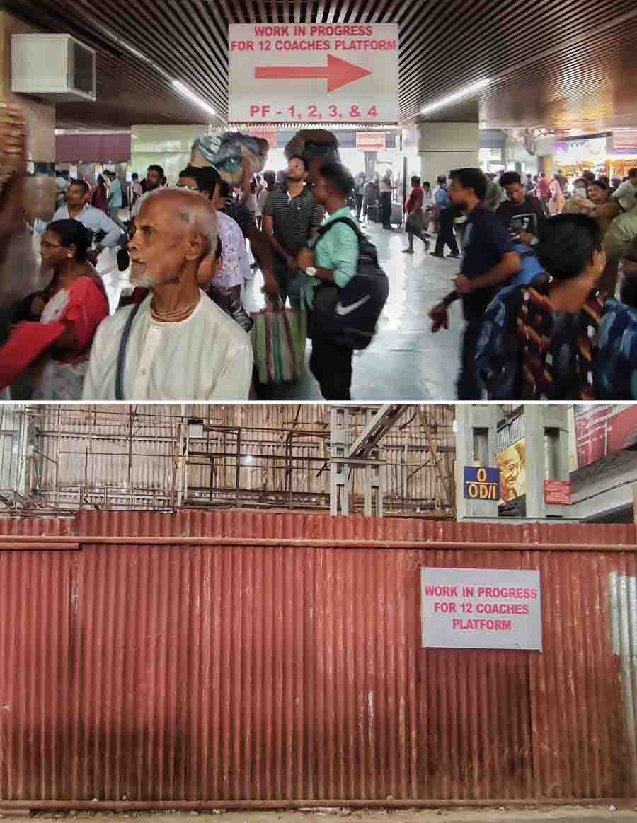 The extension work of platform at Sealdah station began from Thursday  