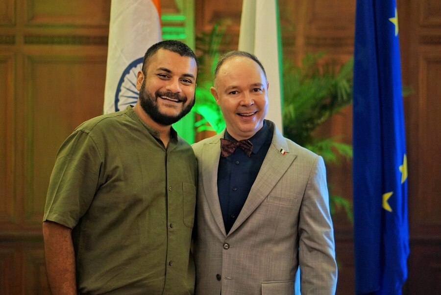 Chef Auroni Mookerjee and Daniele Panfilo share a frame