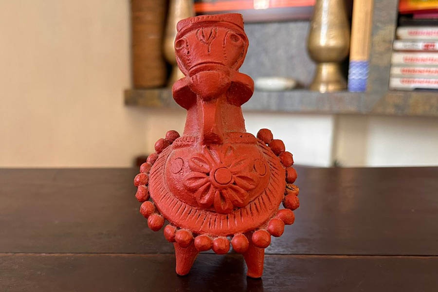 A terracotta horse.