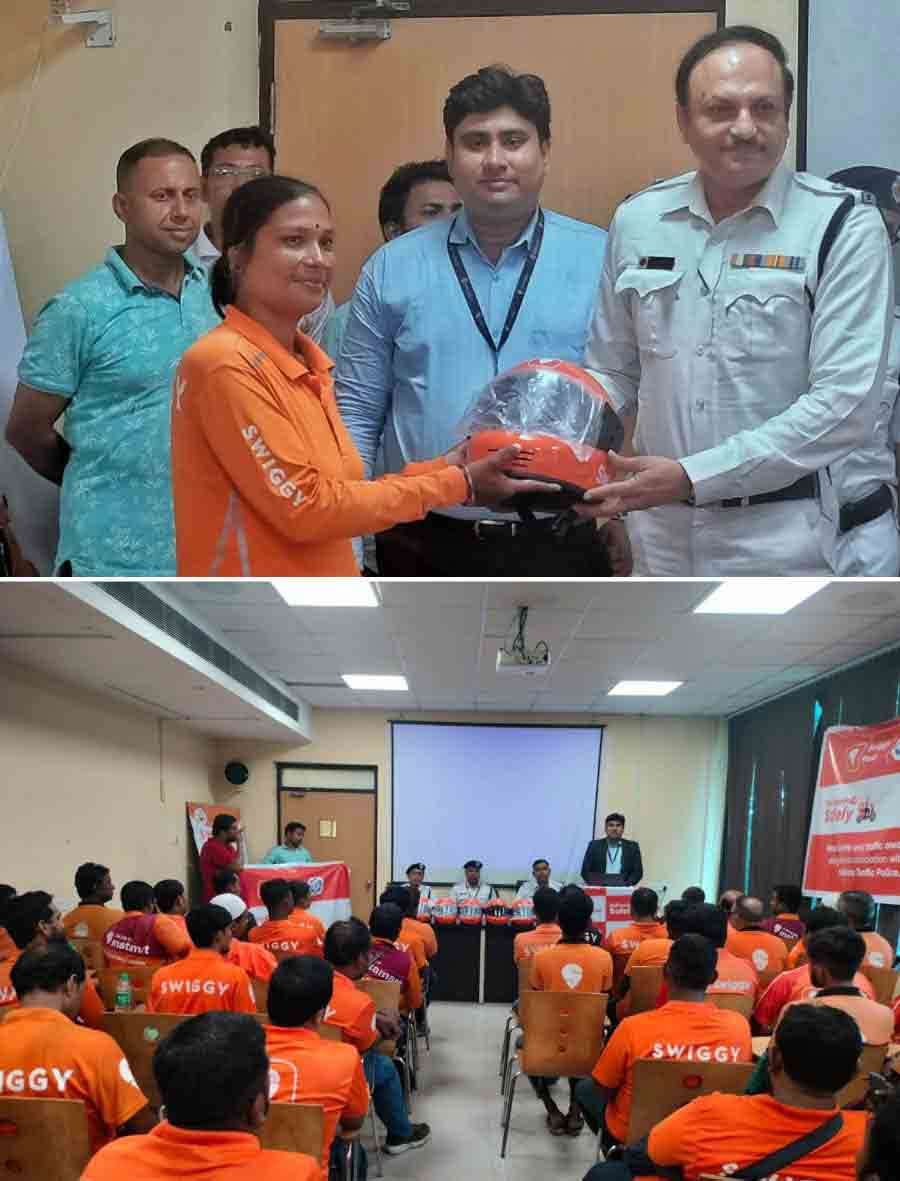Swiggy has partnered with the Kolkata Traffic Police to conduct a road safety and traffic awareness workshop for its delivery partners in Kolkata. Over 70 Swiggy delivery partners participated in the event on Thursday, receiving training from Prasonjit Chakraborty, officer in charge of Tala Traffic School