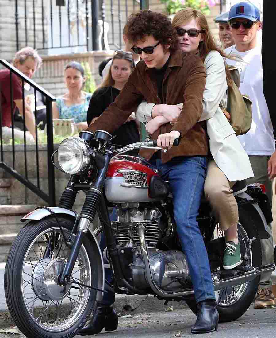 Fanning held Timothée from behind as the two of them rode a bike for a scene. “At the Newport Folk Festival in 1965, a young Bob Dylan shakes up his act on the folk music scene by going electric and siring rock as the voice of a generation - defining one of the most transformative moments in 20th century music,” reads the official synopsis of the film as per IMDb.