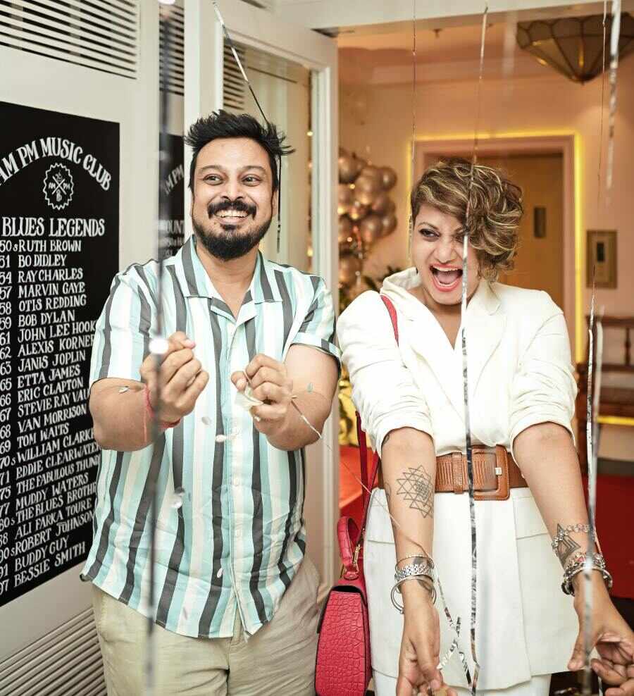Fashion designer Abhishek Dutta (left), and choreographer and artist Pinky Kenworthy 