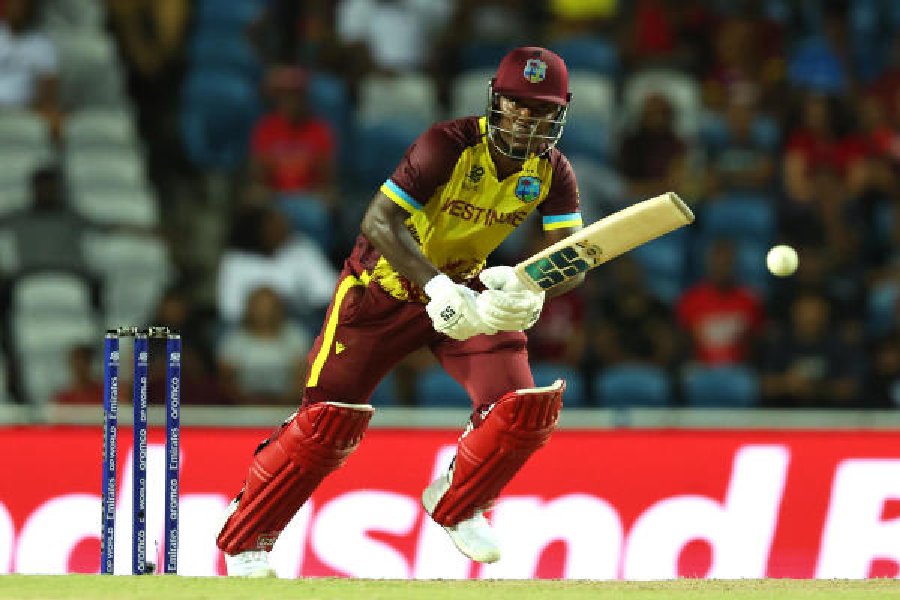 West Indies’ Sherfane Rutherford during his innings of 68 not out off 39 balls against New Zealand in Tarouba on Wednesday. Rutherford was adjudged Man of the Match for pulling the Caribbean side, who were 112/9 at one stage, out of trouble