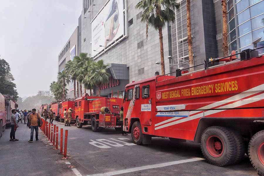 Fifteen fire tenders rushed to the spot and contained the blaze.