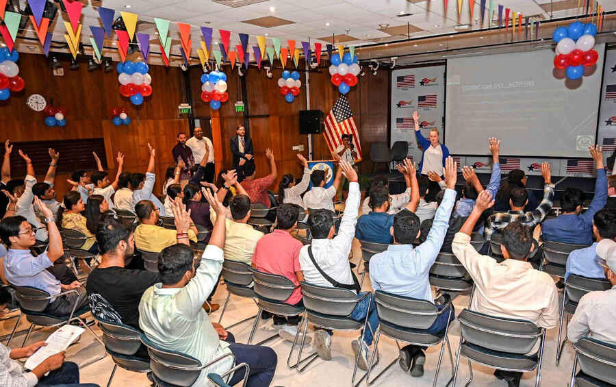 Students took part in the activity session. During the 2022-23 academic year, 270,000 Indians studied in the United States