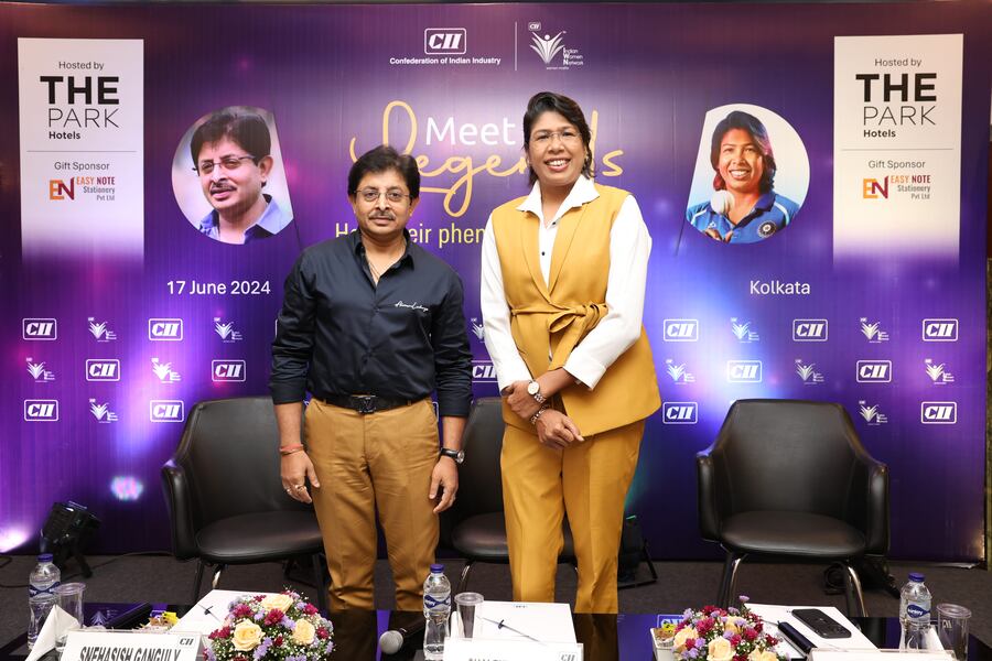 Two of Bengal cricket’s biggest names, Snehashish Ganguly and Jhulan Goswami, came together at The Park on the afternoon of June 17 to reflect on cricket and their personal journeys in a conversation organised by the Confederation of Indian Industry (CII) and the Indian Women Network (IWN) West Bengal entrepreneurship taskforce. A former Indian captain, Goswami is also the highest wicket-taker in women’s ODIs, while Ganguly, who played first-class cricket for Bengal, is a businessman alongside being the current President of the Cricket Association of Bengal (CAB). Both were in conversation with Shaleni S. Biswas, chairperson of the aforementioned entrepreneurship task force