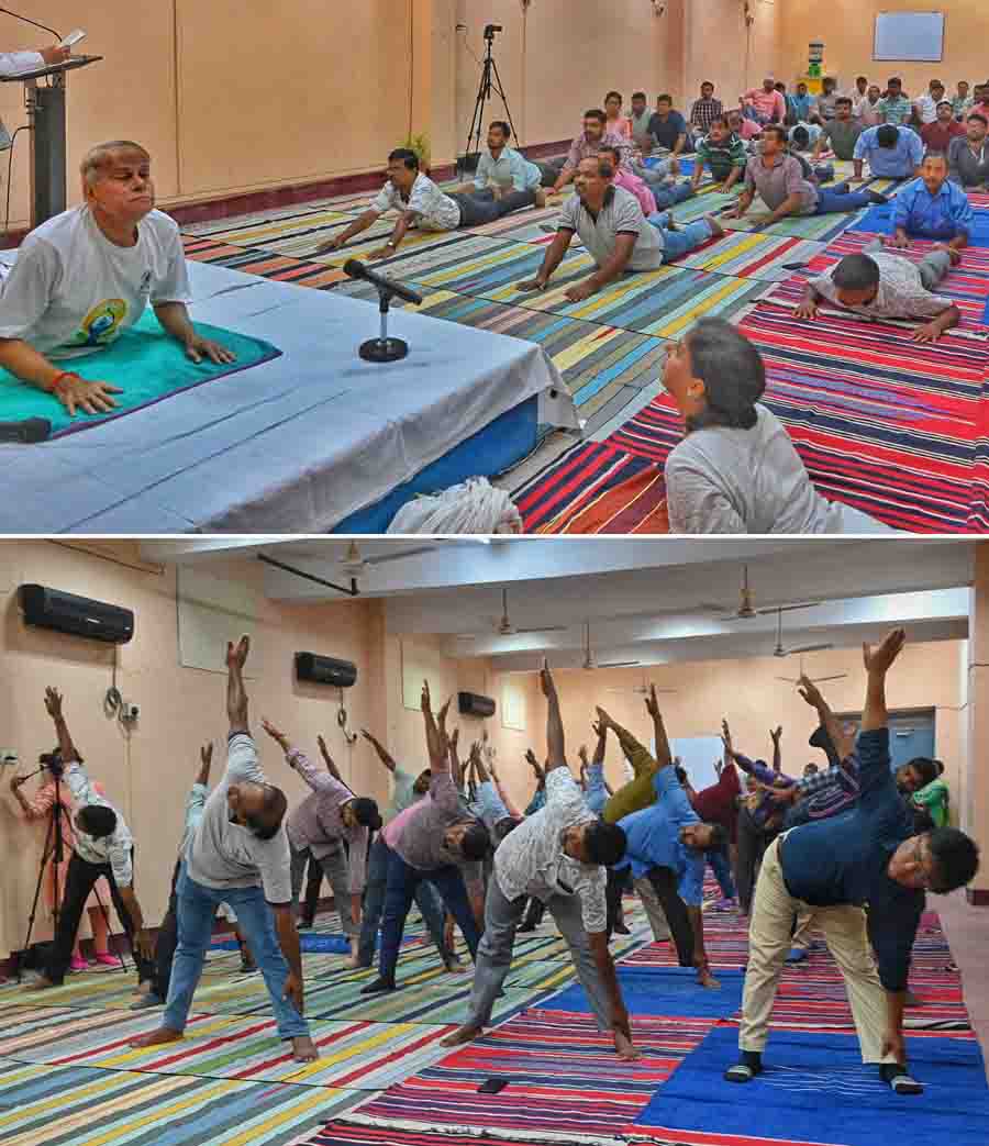 International Yoga Day was celebrated with enthusiasm at Birla Industrial and Technological Museum on Friday