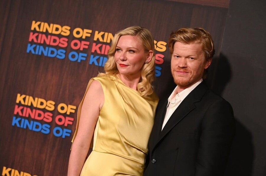 Plemons attended the premiere with his wife, Civil War actress Kirsten Dunst.