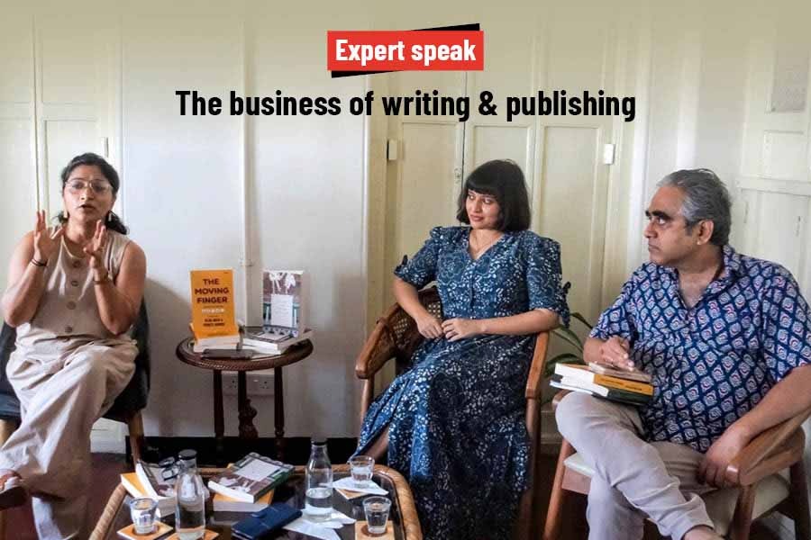 Maitreyee B. Chowdhury, Ramona Sen and Shantanu Ray Chaudhuri engage with the audience members as questions pour forth on what it takes to write and publish a good book