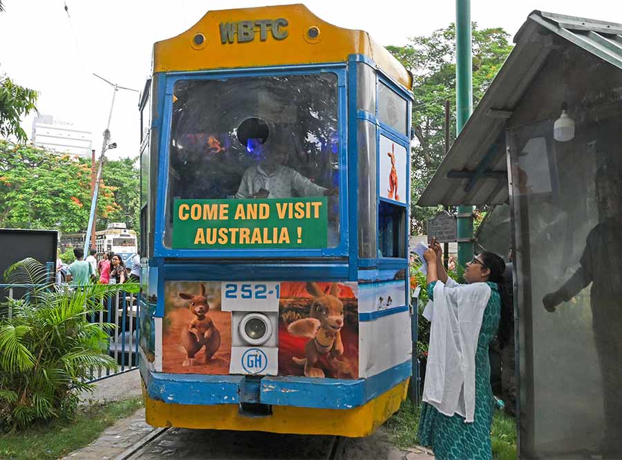 A tram calling all to ‘Come, visit Australia’ can be spotted in the city over the next month to help promote Australia Tourism in the City of Joy   