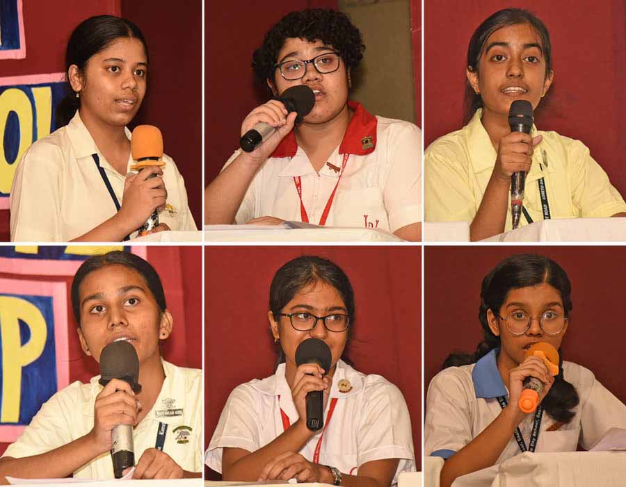 Up next was a panel discussion by six students from different Loreto schools moderated by Sebanti Mukherjee, alumnae and deputy superintendent, Calcutta Pavlov Hospital. Students Advaita Rebecca Sengupta, Loreto House, Triparna Shee, Loreto Day School Sealdah; Alisha Anwar, Loreto Day School, Elliot Road; Sanjukta Nath, Loreto Day School, Bowbazar; Aishani Biswas, Loreto Day School, Dharmatala and Pinki Singh, Loreto House, spoke about Sister Cyril’s mission of providing integrated holistic education