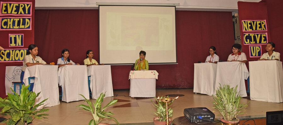 The panel introduced the audience to the works of the former principal of Loreto Day School Sealdah and its long-lasting impact on the society. The students discussed about the ‘Each One Teach One’ programme, Rural Child to Child Village programme, Corporation School Teaching programme, Brickfield Schools Programme, Childline, Hidden Domestic Child Labour and many such programmes led by Sister Cyril 