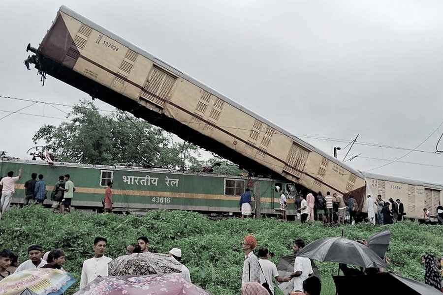 The sight brought back memories of the triple-train mishap in Odisha, a year ago.
