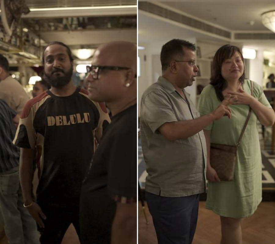 (Extreme left) Ashitosh Narayanan, trade ambassador, Bacardi; (right) Argha Sen, founder of Gormei and Katherine Lim