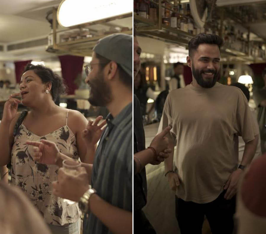 Musical talent from the city Tushar Bagla (in cap) was seen enjoying the do with Ipsita Chakraborty, the mixologist at Skinny Mo’s Jazz Club; (right) musician RVD
