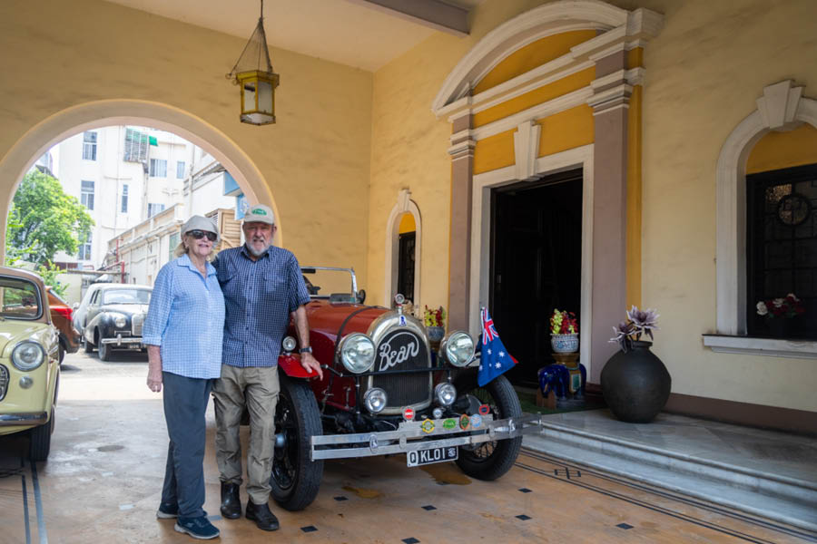 Beverley and Langley Kidby next to their 1923 Bean Model 14.