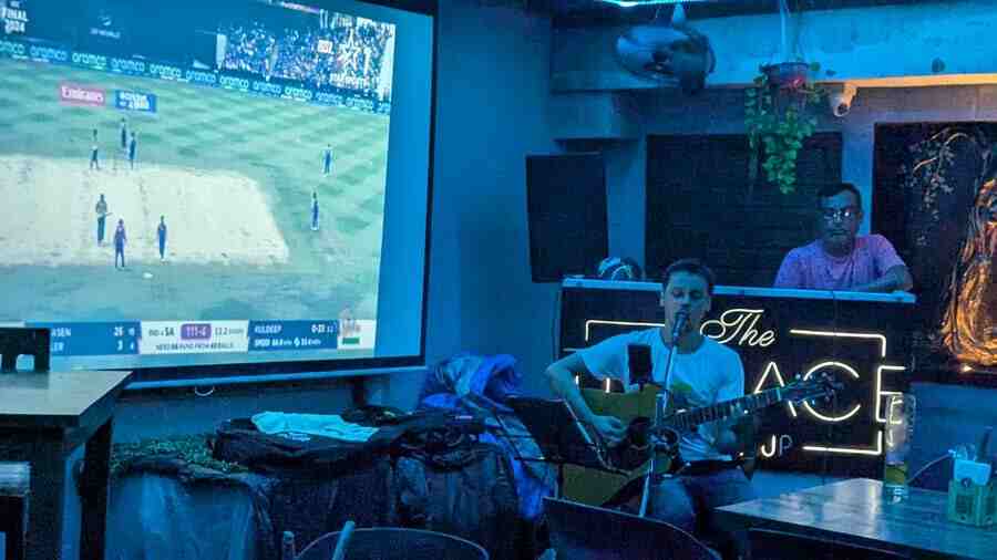 Music meets cricket at The Terrace by Steak Factory on Sarat Bose Road earlier on Saturday evening