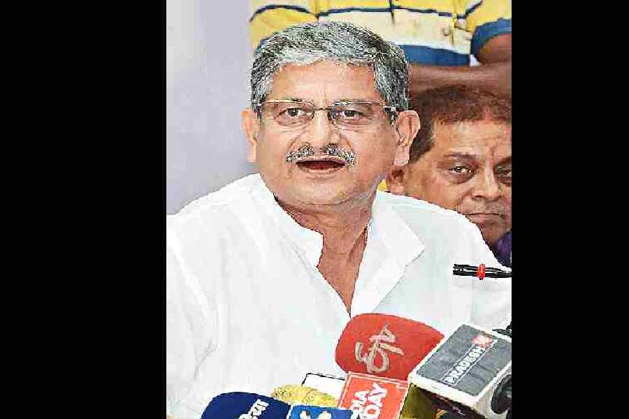 Nitish Kumar leaves after the JDU’s national executive meeting in New Delhi on Saturday.