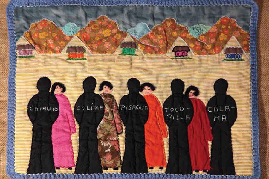  An arpillera from the Conflict Textiles collection displayed by Roberta Bacic
