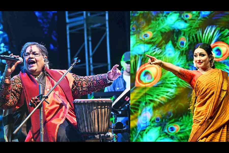Usha Uthup in performance (left). (Right) Rituparna put up a performance that enthralled the audience
