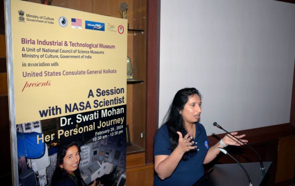 On Day 3 'A Session with NASA Scientist Dr Swati Mohan - Her Personal Journey' by Dr Swati Mohan, Mars 2020 Guidance, Navigation & Controls Operations Lead, NASA Jet Propulsion Laboratory, Pasadena, California - was held at the BITM premises