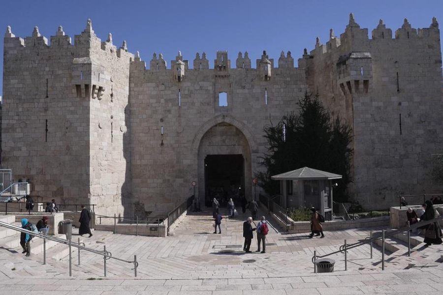 Damascus Gate is one of the main gates leading to the Old City from East Jerusalem