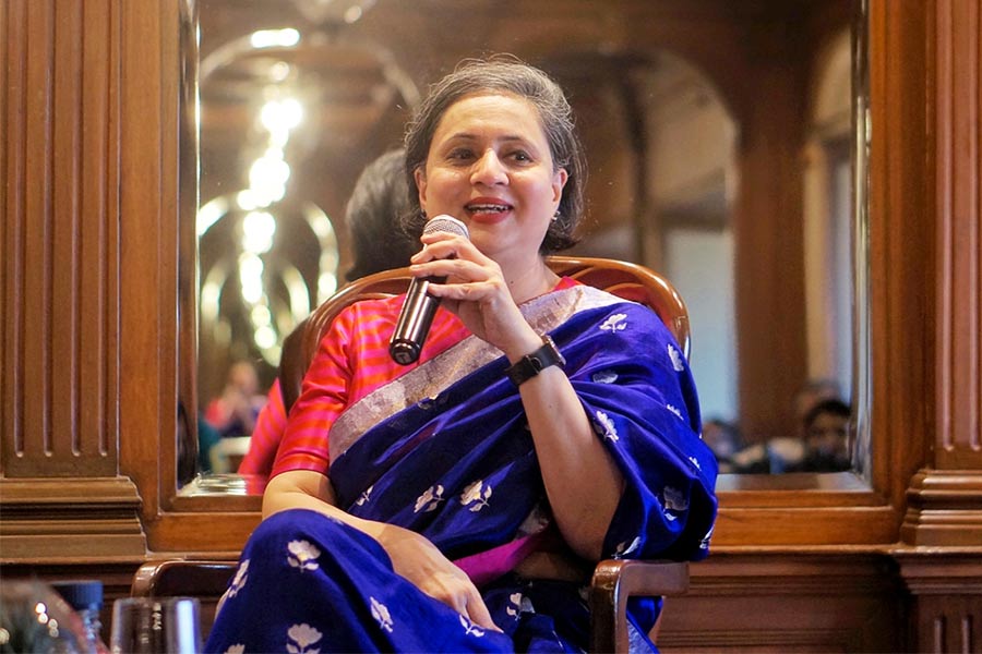Sagarika Ghose was the latest guest at An Author’s Afternoon, organised by Prabha Khaitan Foundation at Taj Bengal