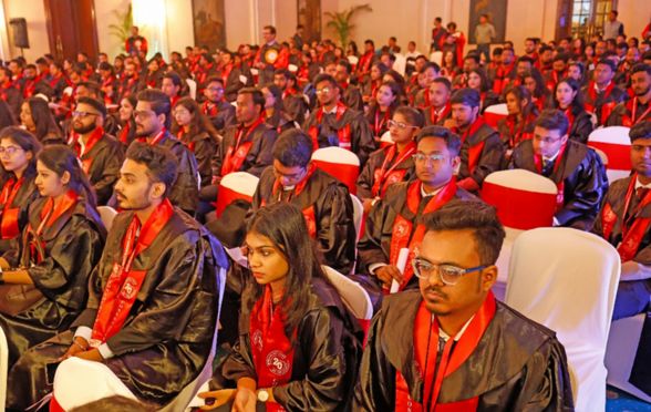 The Grand Ballroom of Oberoi was filled to the brim with the graduating students of Batch 2021-23, clad in their graduation gown and sash, poised to receive their certificates and diplomas at their Convocation Ceremony