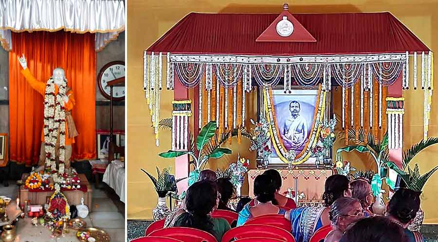 Grand celebrations were also seen at the Dakshineswar Sarada Math  