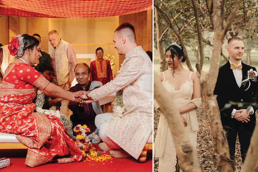 After a civil ceremony in Turku, Finland, Megha and Kristaps tied the knot earlier this year, in a traditional Bengali ceremony in Kolkata