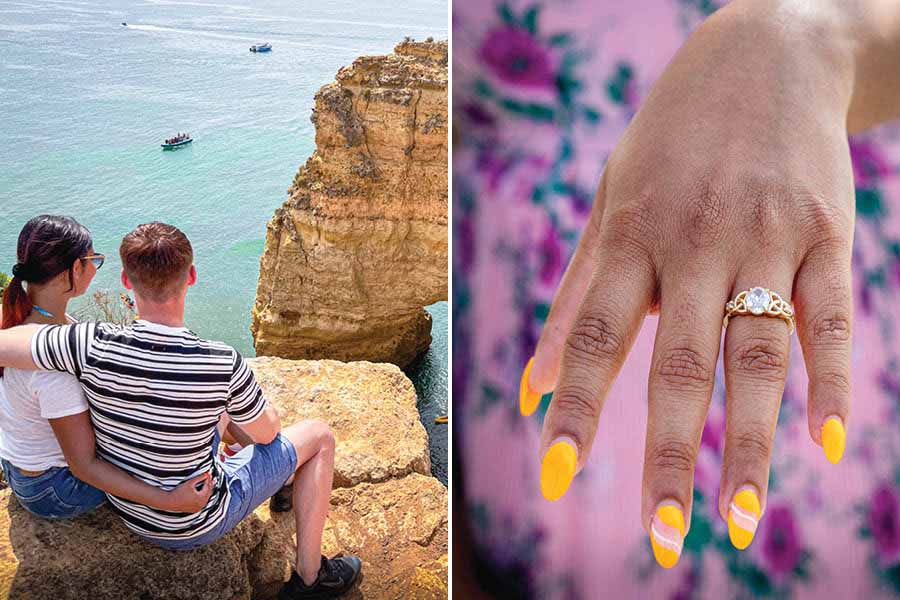 The couple got engaged during a trip to Algarve, Portugal in 2022