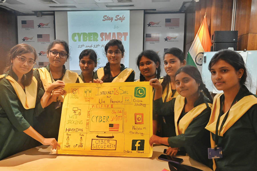 Students from Kamrabad Girls High School dive into the world of Cyber security at US Consulate Kolkata.