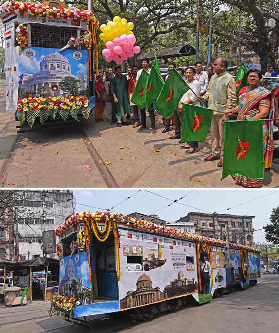 The Department of Posts organised an exclusive philatelic and postal exhibition on a moving tram to celebrate 250 years of GPO. The tram was flagged off at the Esplanade depot  by  Niraj Kumar, chief postmaster General West Bengal Circle along with chief guest Padmashri Bombayla Devi Laishram, eminent archer  