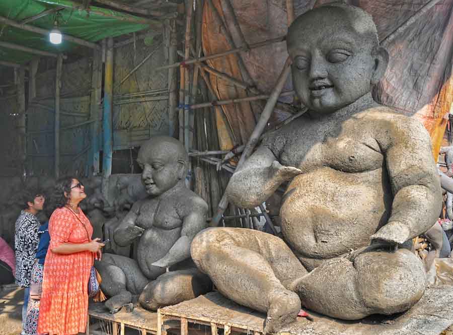 A massive idol of Bal Gopal is being readied at Kumartuli ahead of Holi on Saturday  