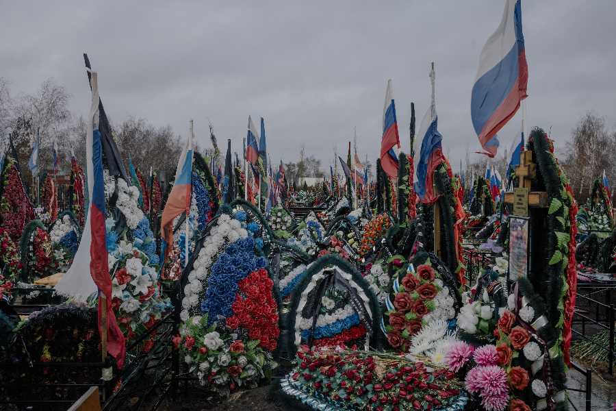 A cemetery in Tolyatti, Russia, where some Russian soldiers killed in Ukraine are buried, on Nov. 10, 2023. Some Russian experts say that the Kremlin could use the re-election of President Vladimir Putin to crack down further on dissent.