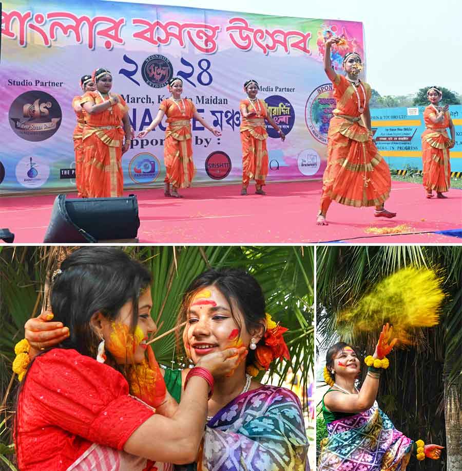 Holi came early on the Brigade Parade Grounds with Banglar Basanta Utsav, a cultural programme held on Sunday   