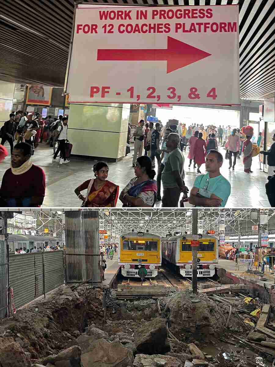 Platforms 1, 2, 3 and 4 at Sealdah station being renovated to accommodate more coaches and passengers during rush hours  