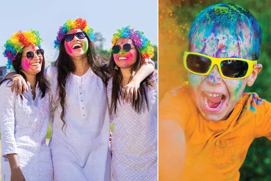 Multicoloured wigs and Holi glasses have become a trend at Holi parties