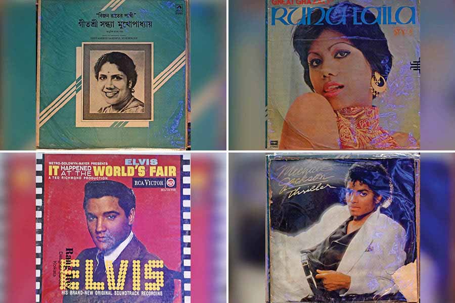 Some of the LPs in Munna's collection